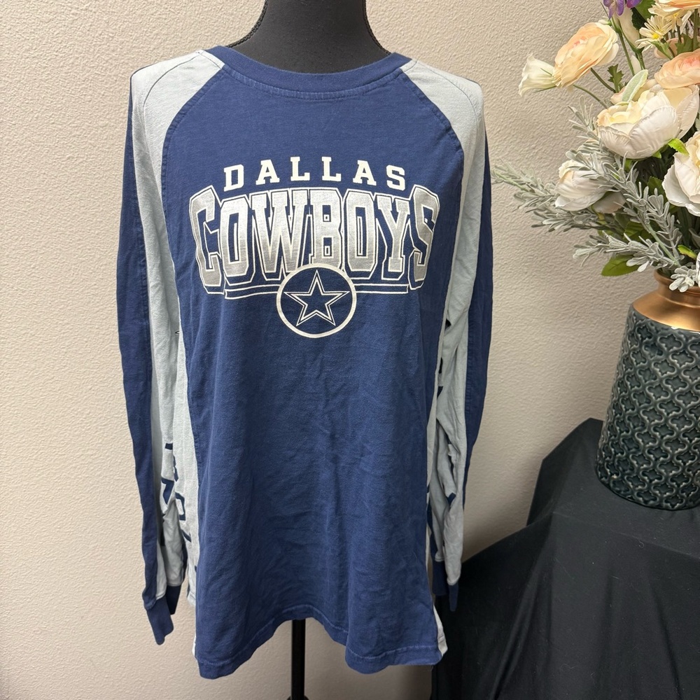 Dallas Cowboys Navy & Gray Raglan Long Sleeve Graphic Tee by Hands High L
